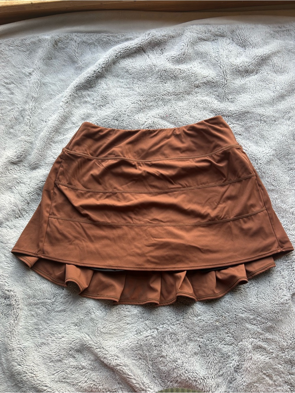 Amazon Women's Brown Ruffle Hem Athletic Skort